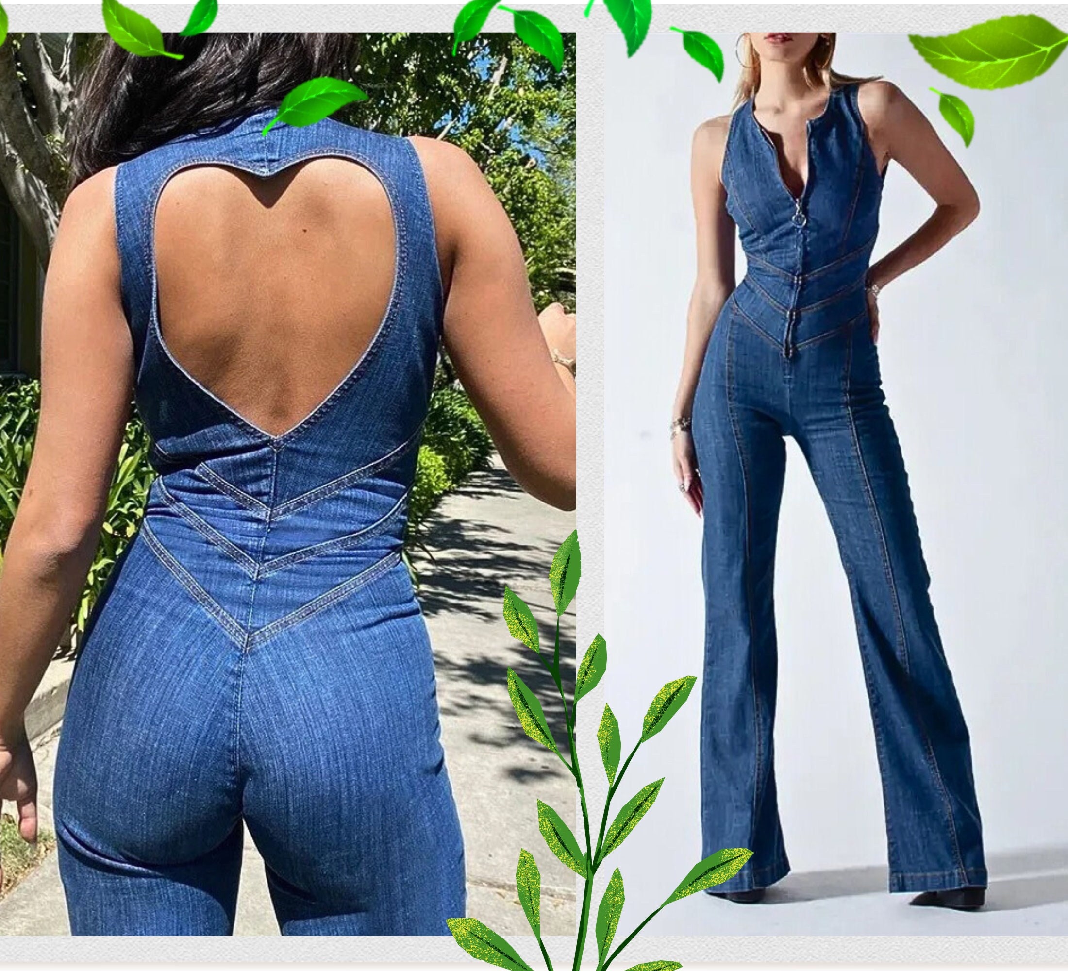 LookbookStore Women's Cute Pocketed Jeans Jumpsuits Loose Baggy Denim Bib  Overalls Quiet Harbor Size M Size 8 Size 10 - Walmart.com