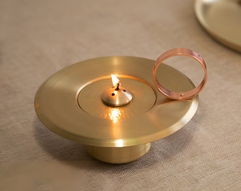 Brass Round Lunar Oil Lamp