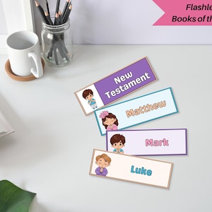 Bible Books Flashcards - Educational Printable for Bible Study, Sunday School Books of the Bible Flashcards