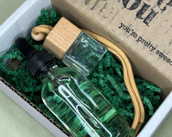 Difusor de coche colgante de cristal / Ambientador recargable de aceites esenciales, decoración minimalista