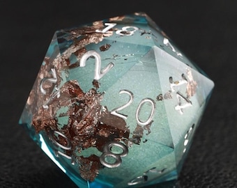 Dados de núcleo líquido, juego de dados azules de Dungeons & Dragons, dados poliédricos de borde afilado para juegos de rol de Dungeons & Dragons, dados DND D6, D20