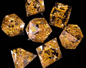 Transparently DND Dice Set, Resin Sharp Edge Dice Set, D&D Dice Set for Dungeons and Dragons, Blue Polyhedral Dice Set, D20, D8, D6