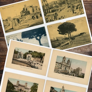 1940 Rom Postkarten - Set 3 - Digital Download - 1200 DPI - Vintage - Echte Postkarten aus dem 2. Weltkrieg - Römische / Italienische WWII Europäische Postkarten