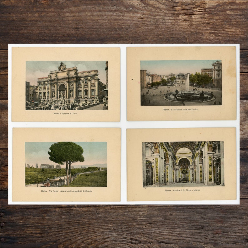 1940's Rome Postcards Set 2 Digital Download 1200 DPI Vintage WW2 Roman / Italian European Post Cards Antique Junk Journal image 6