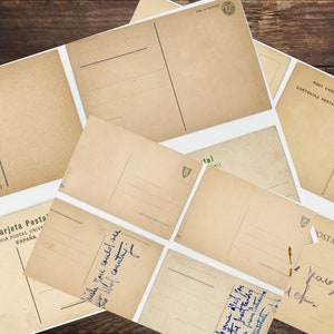 Dos de cartes postales des années 40 - téléchargement numérique - 1200 DPI - WW2 Europe - certains sont vierges - certains ont une écriture manuscrite vintage - scrapbooking - Junk Journal