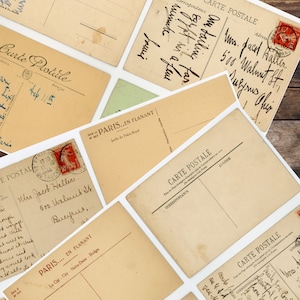 1940er Frankreich Postkarten - Digital Download - 1200 DPI - Rückseiten & 8 Karten - Vintage - Echte Postkarten - WW2 - Französisch - Scrapbook - Junk Journal