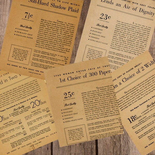 Échantillon de papier peint des années 1950 - Téléchargement numérique - 1200 ppp - Maison de l'époque post-WW2 - Catalogue Sears, papier texturé pour la maison Mid-Century