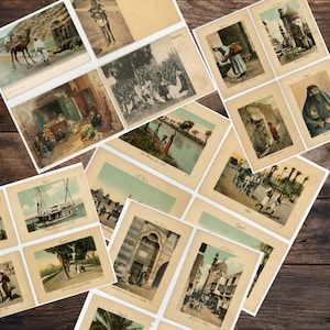 1940er Ägypten Postkarten Set - Vorderseiten und einige Rückseiten - Junk Journal - Scrapbook - Ägyptisch - WW2 - WWII - Afrika - Bastelbedarf - Kunst -