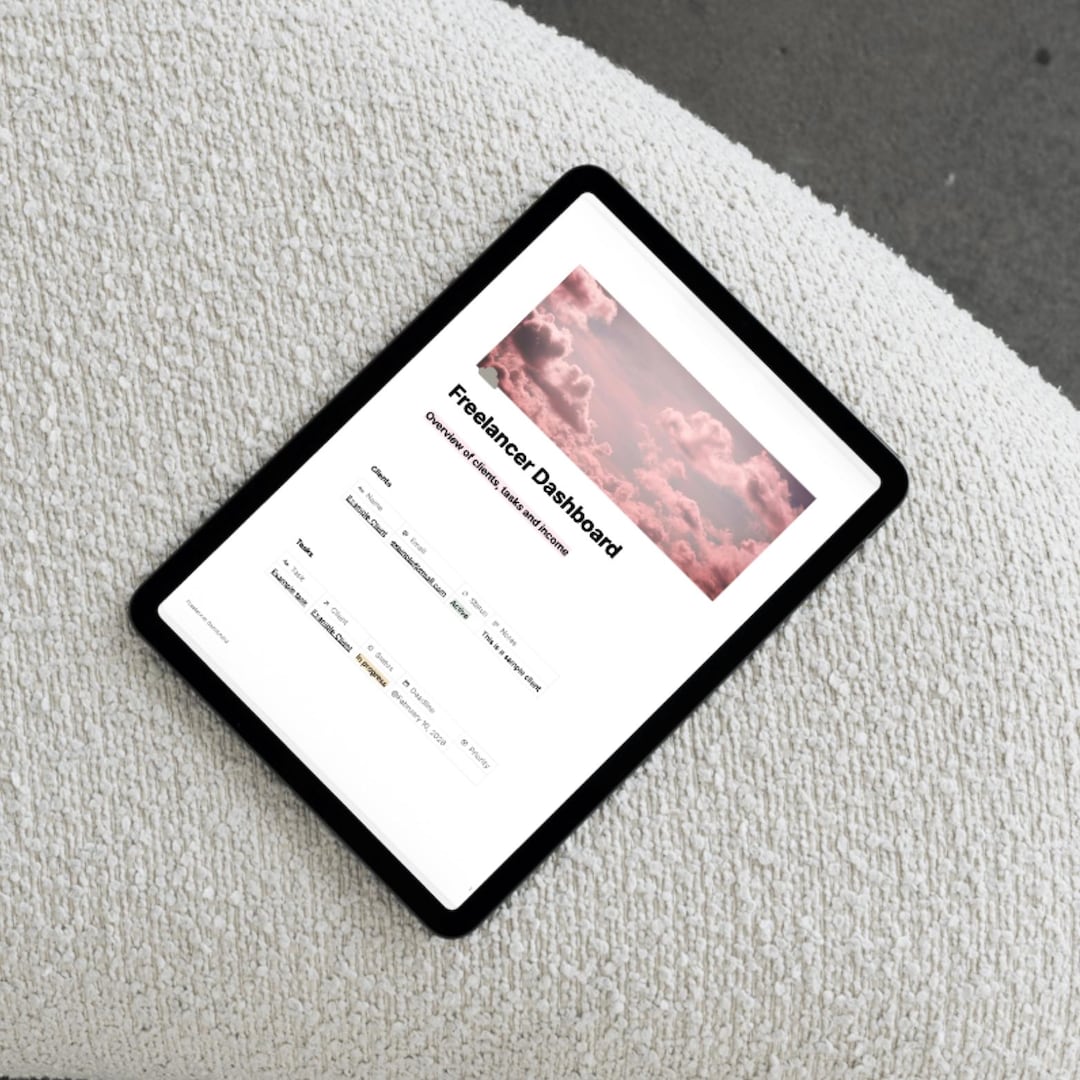 Freelancer Notion Dashboard Template Client Task and Tracker