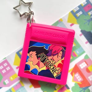 Ace Attorney GBC Game Patrone Schlüsselanhänger Anhänger (Miles Egdewertiger und Phoenix Wright)