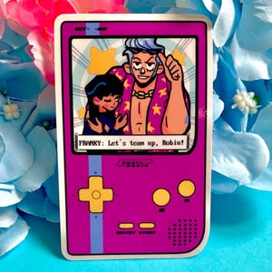 One Piece GBC Console Stickers (Robin & Franky, Nami and Usopp, Sanji and Luffy, Zoro and Chopper)