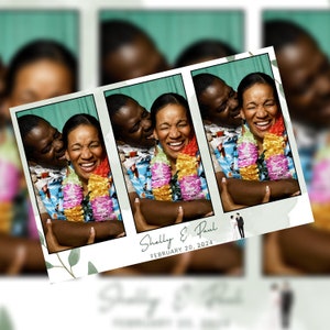 Klassische Hochzeit & Brautparty Photo Booth Vorlage | Bearbeitbares Canva Design | 4x6 Postkarten Layout | 3 Anpassbare Fotofächer