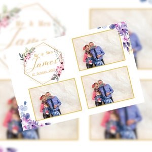 Plantilla de fotomatón para bodas y despedidas de soltera / Diseño de Canva editable / Diseño de postal 4x6 / 3 ranuras para fotos personalizables