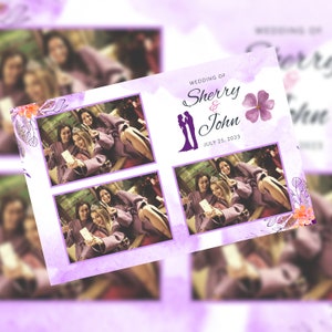 Plantilla de fotomatón para bodas y despedidas de soltera / Diseño de Canva editable / Diseño de postal 4x6 / 3 ranuras para fotos personalizables
