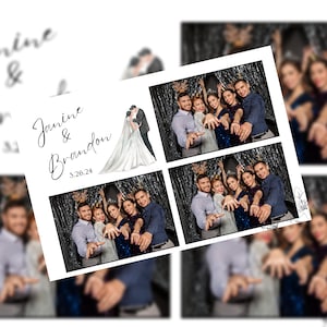 Plantilla clásica para fotomatón de bodas y despedidas de soltera / Diseño de Canva editable / Diseño de postal 4x6 / 3 ranuras para fotos personalizables