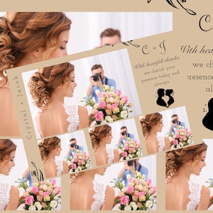 Modelo de cabine de fotos para casamento e noivas 4x6 | 4 slots de fotos personalizáveis | Design editável
