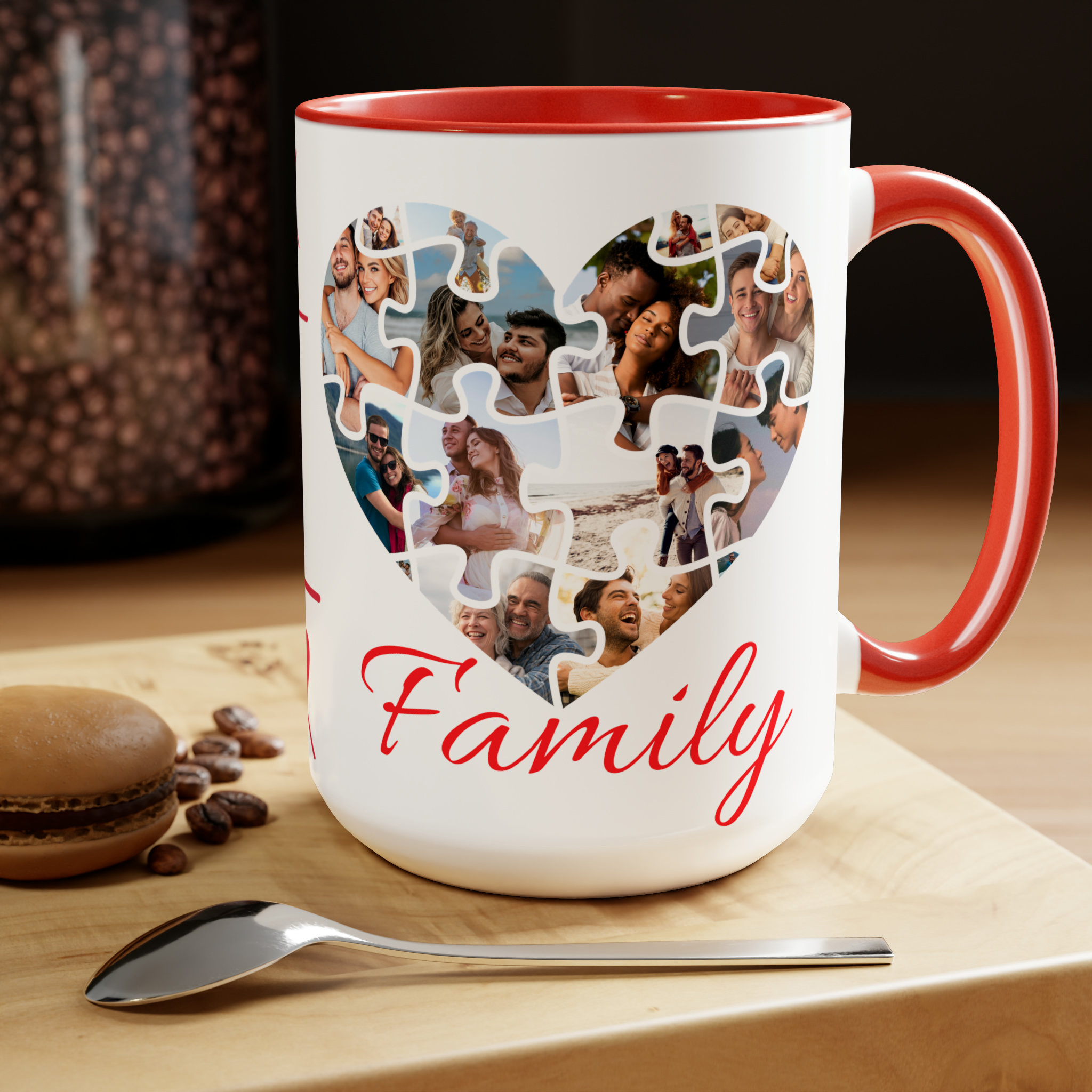 Heart Puzzle Couple Matching Coffee Mug, Cute Husband And