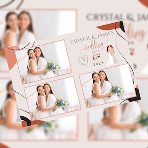 Ihr / Ihr Hochzeitsthema & Brautparty Photo Booth Vorlage |Boho Style | Bearbeitbares Canva Design | 4x6 Postkarten Layout