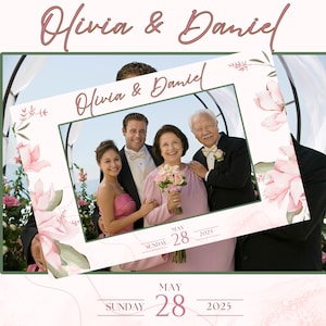 Modelo de cabine de fotos de casamento e noivas de aniversário 4x6 | 1 slot de foto personalizável | Design editável