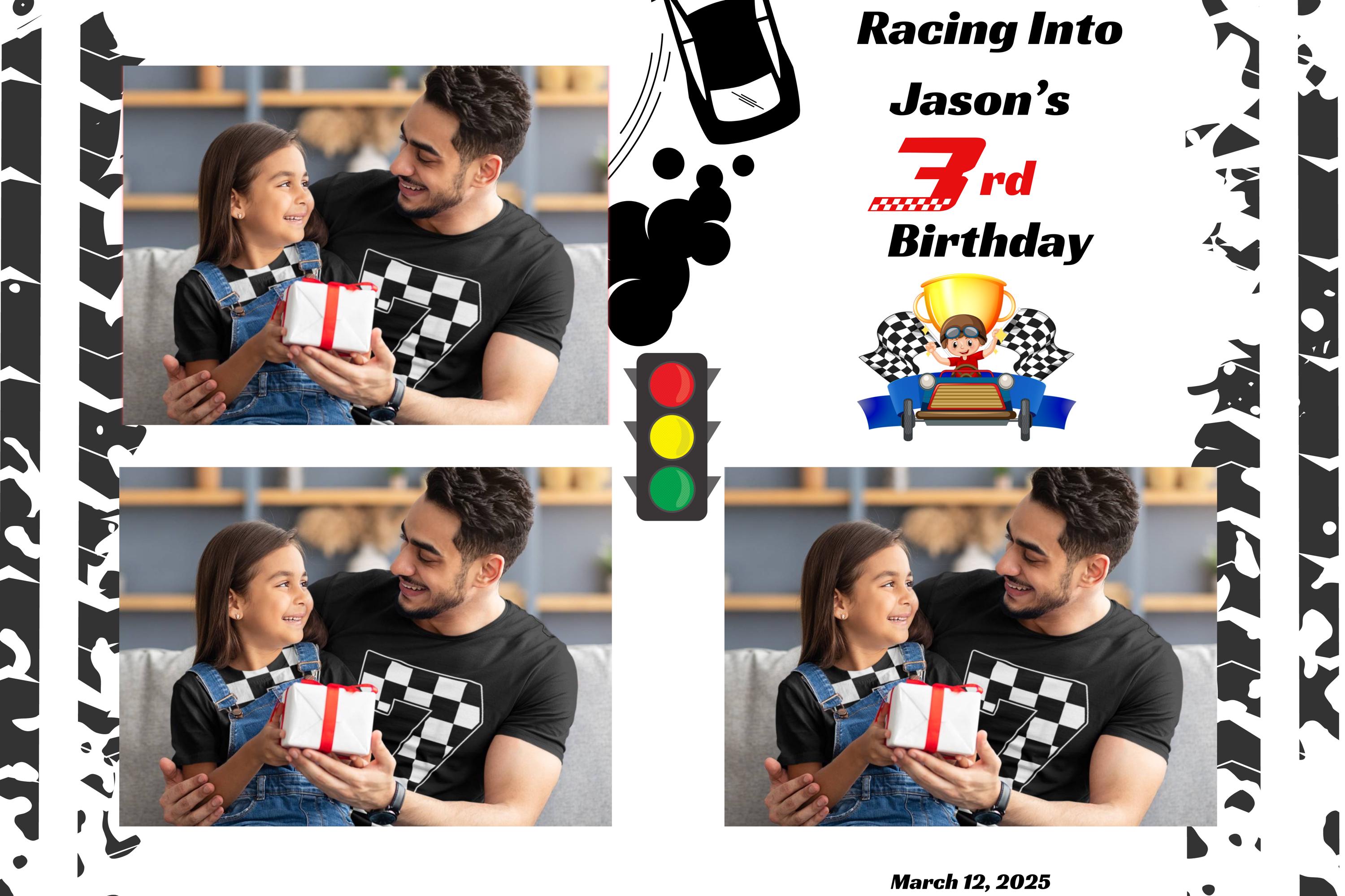 Race Car Theme | 4x6 Photo Booth Template | Editable Canva Template ...