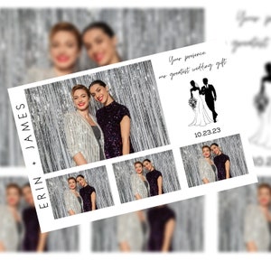 Plantilla clásica para fotomatón de bodas y despedidas de soltera / Diseño de Canva editable / Diseño de postal 4x6 / 4 ranuras para fotos personalizables