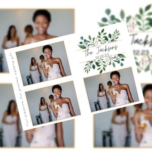 Plantilla clásica para fotomatón de bodas y despedidas de soltera / Diseño de Canva editable / Diseño de postal 4x6 / 3 ranuras para fotos personalizables
