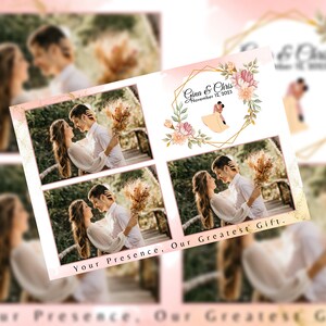 Plantilla de fotomatón para bodas y despedidas de soltera / Diseño de Canva editable / Diseño de postal 4x6 / 3 ranuras para fotos personalizables