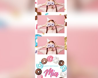 Donut Grow Up: Donut Theme | 2x6 Photo Booth Template | Editable Canva Template | Happy Birthday | PNG
