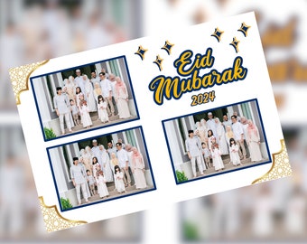 Plantilla de fotomatón Eid Mubarak / Tema Ramadán / Descarga digital Canva 4x6 / Capture el espíritu de celebración