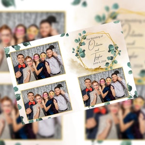 Hochzeit & Brautparty Photo Booth Vorlage | Bearbeitbares Canva Design | 4x6 Postkarten Layout | 3 Anpassbare Fotofächer