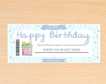 Printable Birthday Coupons, Birthday Coupons, Birthday Coupons Kids, Printable Birthday Gift, Birthday Voucher, DIY Birthday