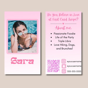 Dating-Visitenkarte, Dating-Karten für ihn, Dating-Visitenkarten, Visitenkarten, Dating-Karte, Date-Ideen, Über mich-Karten
