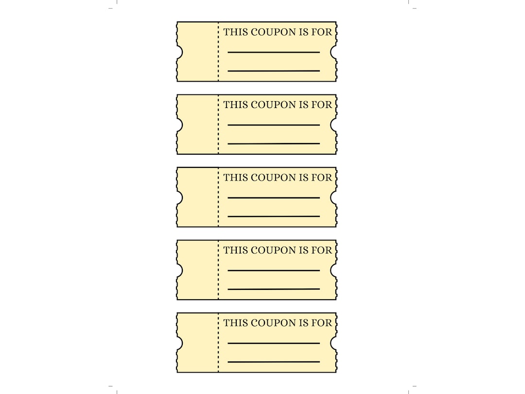 Blank Coupon Forms, Printable Coupons, Rewards for Kids, Homeschool ...