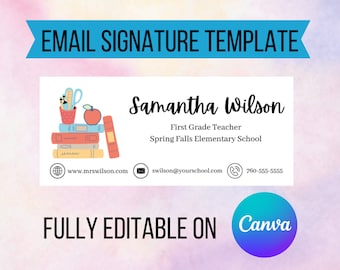 Teacher Email Signature, Email Template, Email Signature Teacher, Email Signature Outlook, Email Signature Gmail