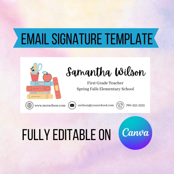 Teacher Email Signature, Email Template, Email Signature Teacher, Email Signature Outlook, Email Signature Gmail