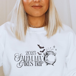 Salem Girls Trip Sweatshirt, 2025 Girls Trip Shirt, Salem Sweatshirt, Witchy Sweatshirt, Cauldron Sweater, Group Halloween Shirt