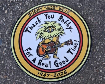 Bob Weir Grateful Dead gedenk Maske Lorax Aufkleber Bobby Weir