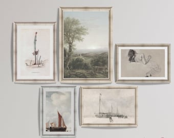 Paquete de arte vintage, impresiones de pared de arte, grupo de arte de pared, colección vintage, arte imprimible, impresiones de arte digital, descarga instantánea