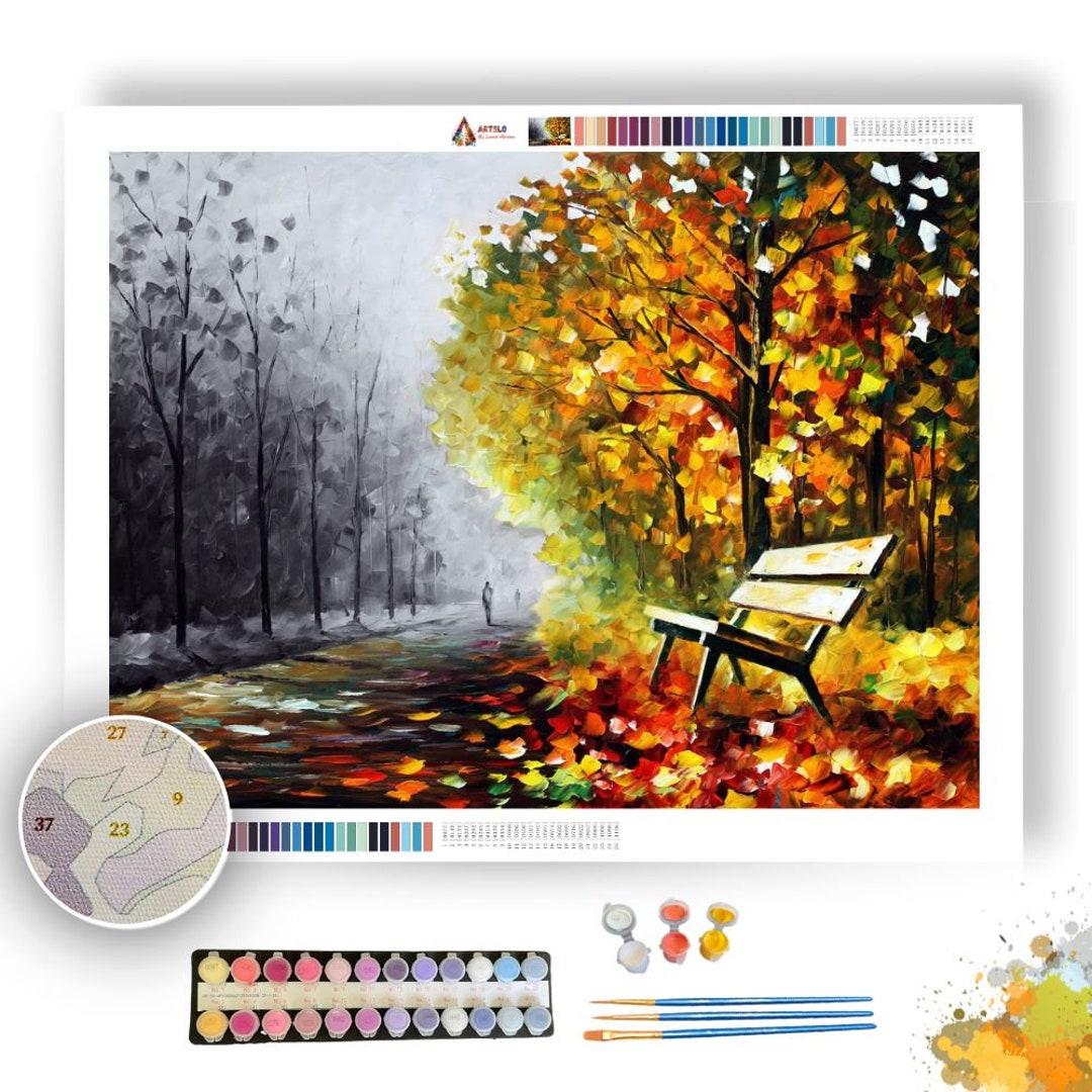 Autumn Alley by Leonid Afremov paint by Numbers Kit DIY Acrylic