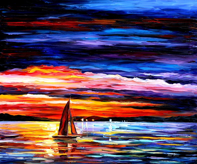 NIGHT SEA by Leonid Afremov Paint by Numbers Kit DIY Acrylic Painting