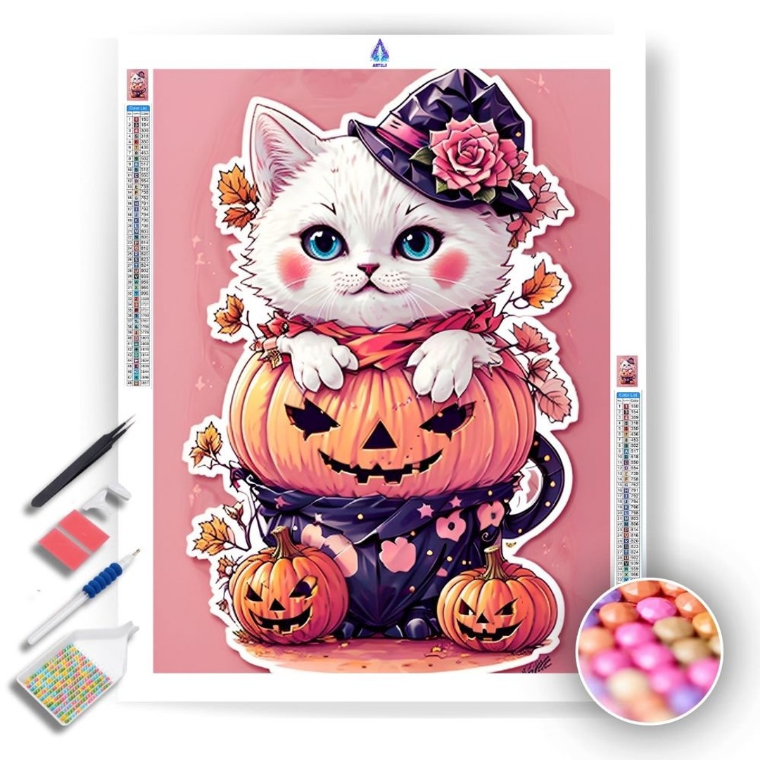Kawaii Halloween Friends Diamond Painting Kit 5D DIY AB Etsy