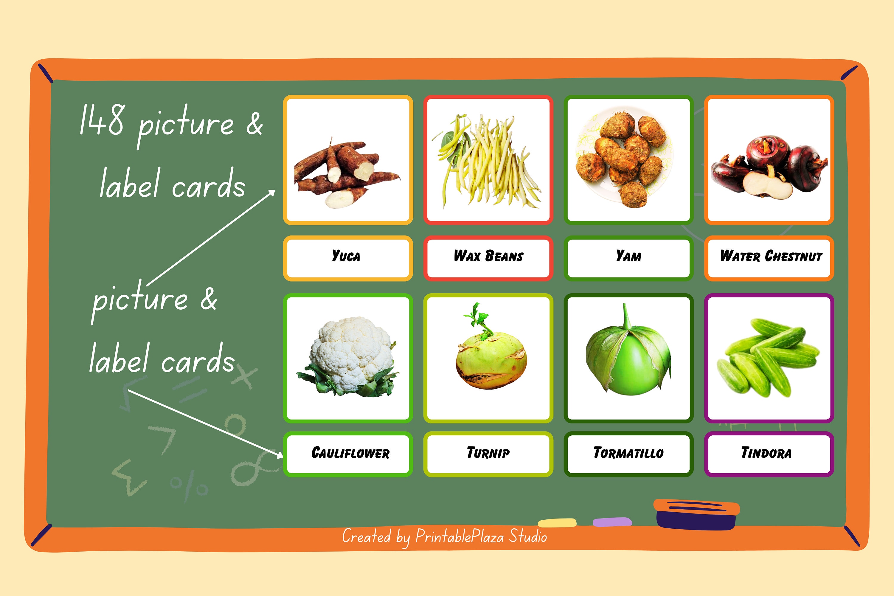 Vegetables Flashcards for Kids Plant Identification Flashcards ...