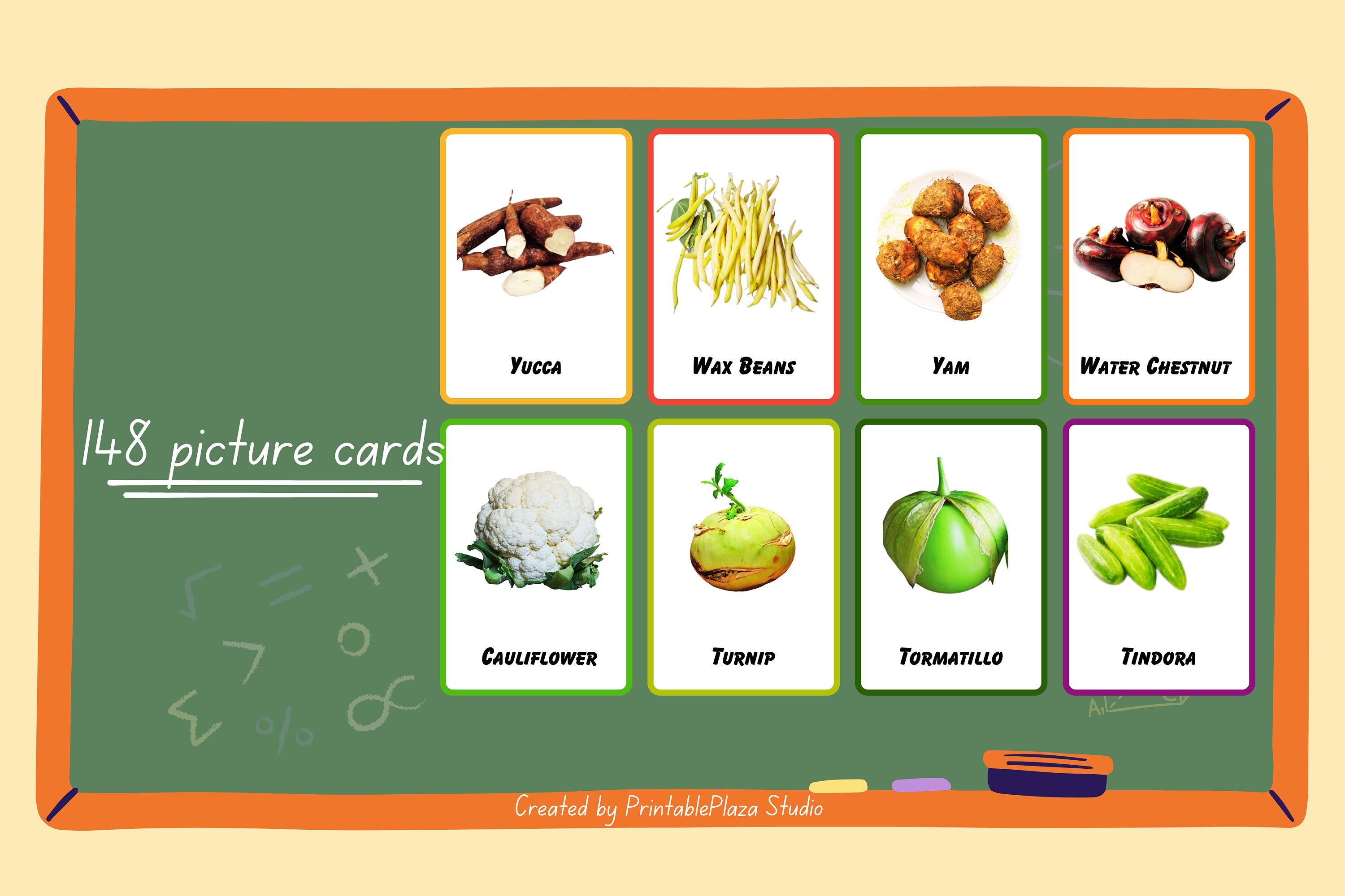 Vegetables Flashcards for Kids Plant Identification Flashcards ...