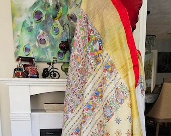Handpainted madhubani saree