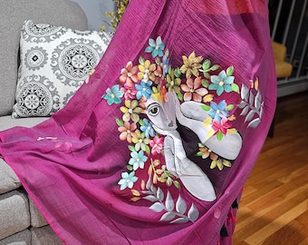Handpainted saree