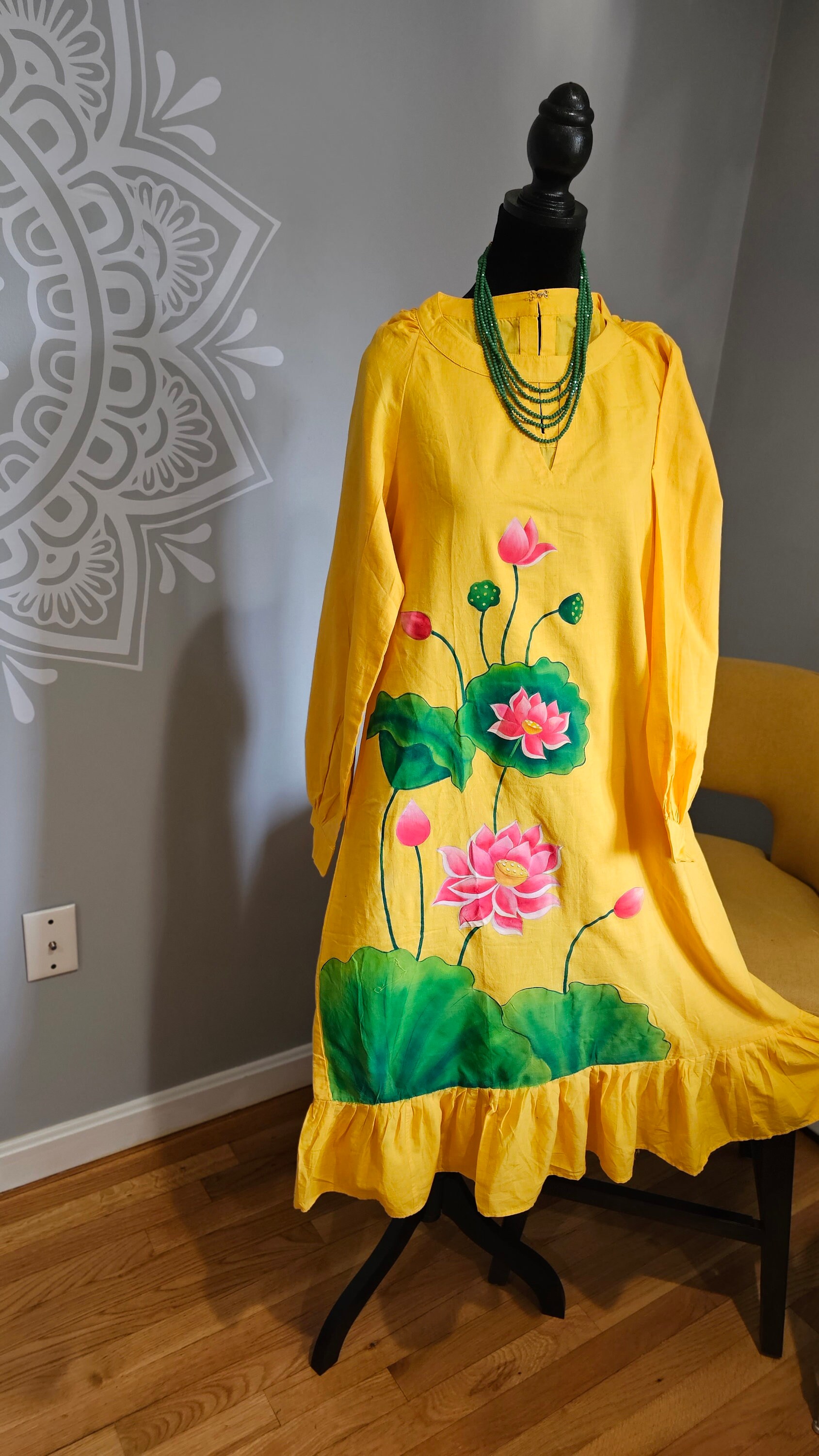 white christmas dresses Custom Hand Painted Flower Dress 10/11