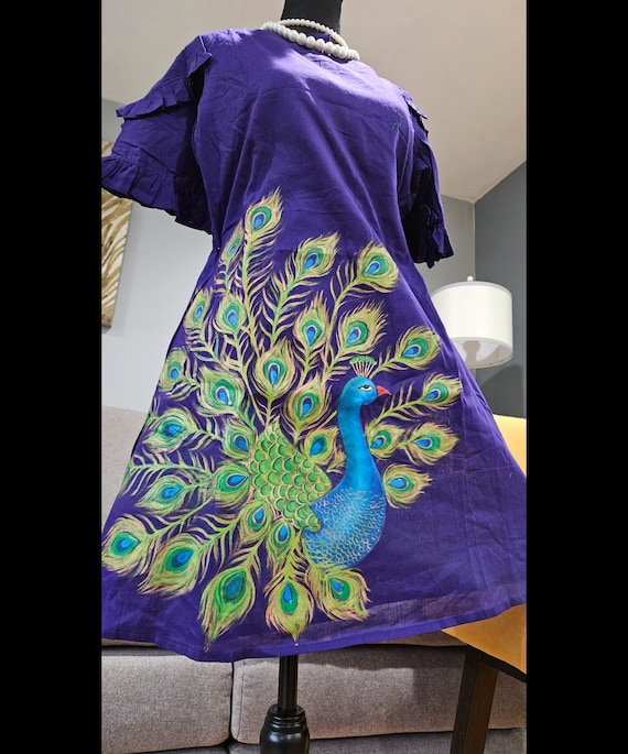 handpainted cotton dress Handpainted dress