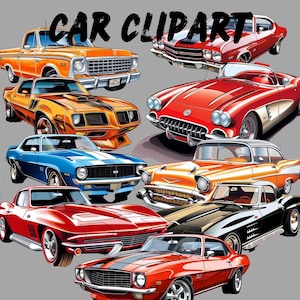 Paquete de imágenes digitales clip art de productos de automóviles clásicos de GM.