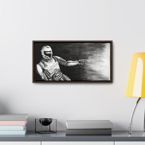 Mr. Spaceman, Charcoal Print Gallery Canvas Wrap, Original Art