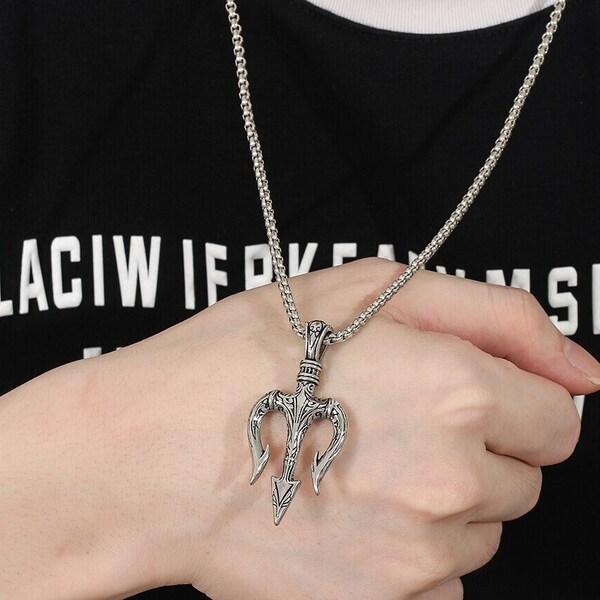 Trident Necklace Etsy